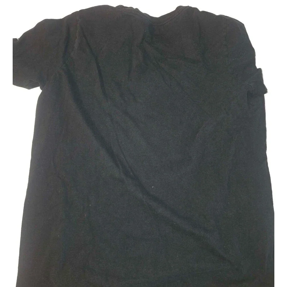 Nike Size L Kids Black Ocean Swoosh Logo Crew Neck Activewear T-shirt